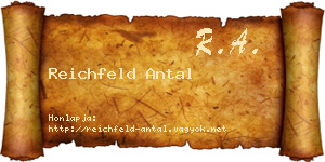Reichfeld Antal névjegykártya